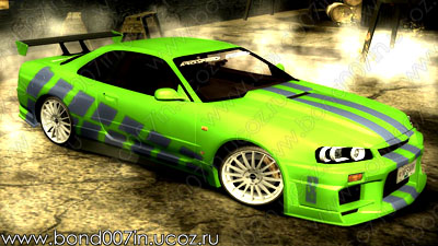 Автомобиль для Need For Speed Most Wanted Nissan Skyline R34 GTR