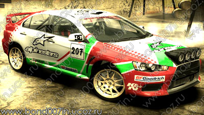 Автомобиль для Need For Speed Most Wanted Mitsubishi Lancer Evolution X
